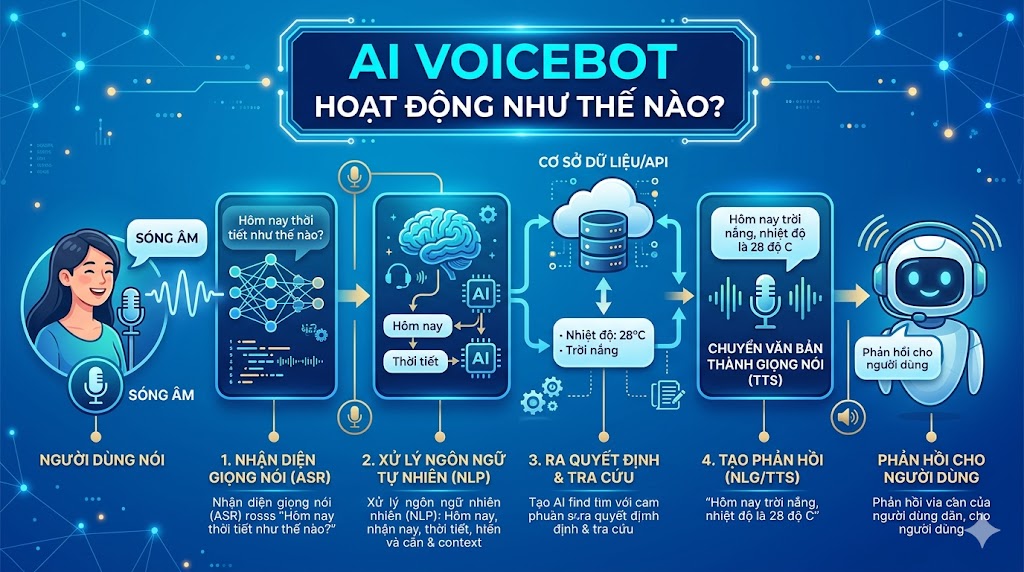 AI Voicebot Hoạt Động Như Thế Nào? Công Nghệ Đang Thay Đổi Cách Doanh Nghiệp Chăm Sóc Khách Hàng